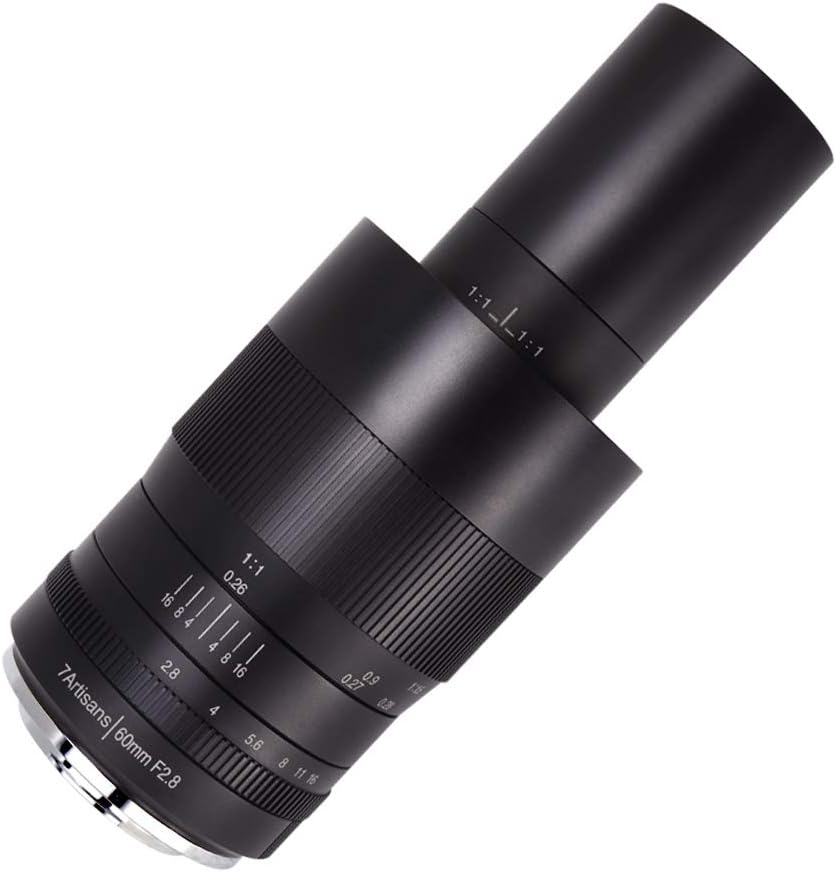 7artisans 60 mm F2.8 Makro APS-C Weitwinkelobjektiv für Sony Emount Kameras wie A7 A7II A7R A7RII A7