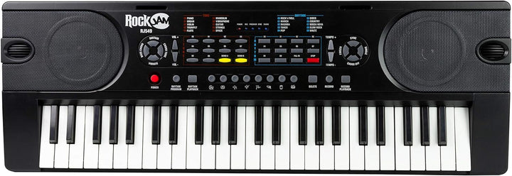 RockJam 49 Key Keyboard Piano with Power Supply, Sheet Music Stand, Piano Note Stickers & Simply Pia