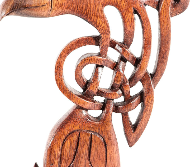 Windalf Celtic Holzbild Caila 24 cm Keltischer Rabe Holzornament Keltischer Knoten Wandornament Skan