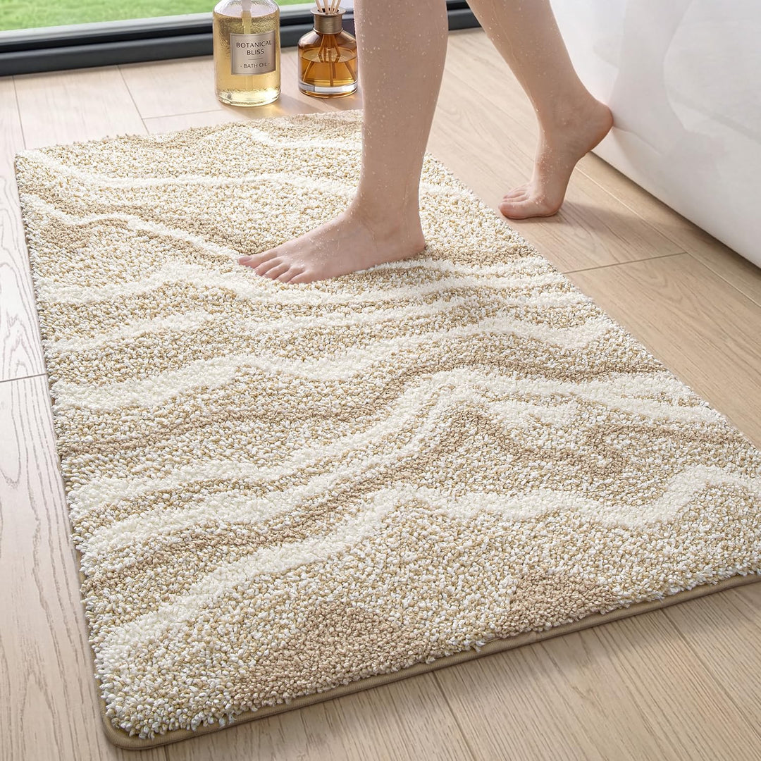 DEXI Badezimmerteppich 60 x 110 cm, Badvorleger rutschfest waschbar, Badematte Mikrofaser Saugfähig,