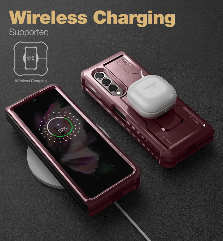 Dexnor für Samsung Galaxy Z Fold 3 5G (2021) Hülle, Full-Body Dual Layer Rugged Case mit eingebautem