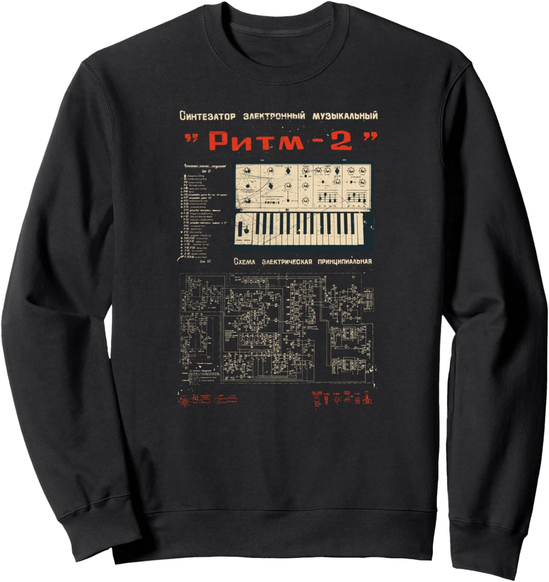 Synthesizer Soviet Analog Synth Rythm DJ Producer Vintage Sweatshirt