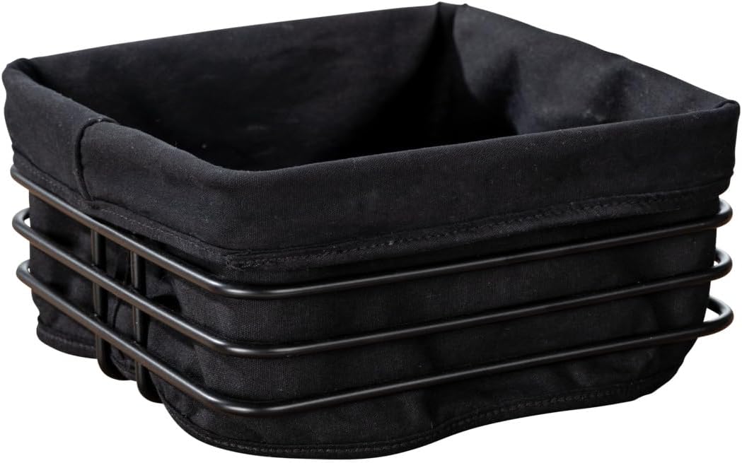 WENKO Brotkorb Premium Square Gestell aus stabilem Metall Schwarz 55092100, 55092100