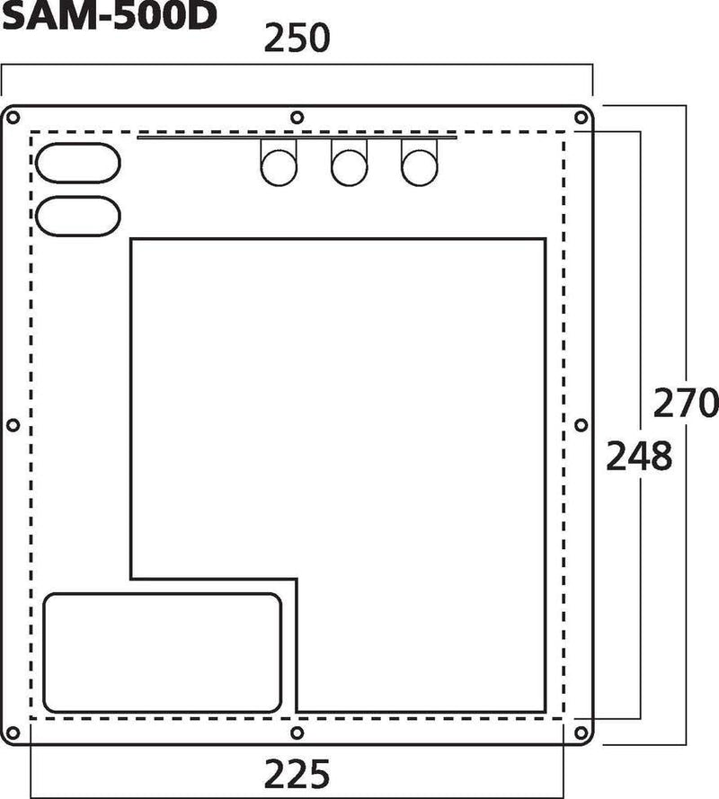 MONACOR SAM-500D Subwoofer Aktiv-Modul mit 500 W und variablem Tiefpass, Tieftöner mit High-Level Ei