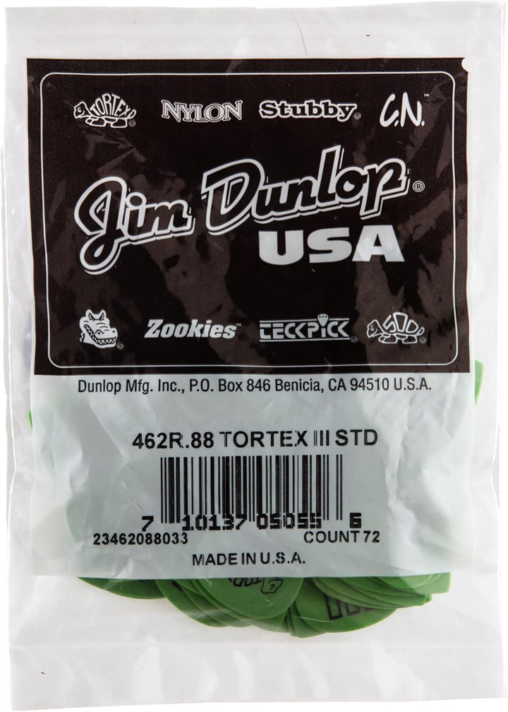 Médiators Jim Dunlop 0,88mm Tortex TIII 0,88mm sachet de 72 Sachet de 72 0,88mm, Sachet de 72 0,88mm