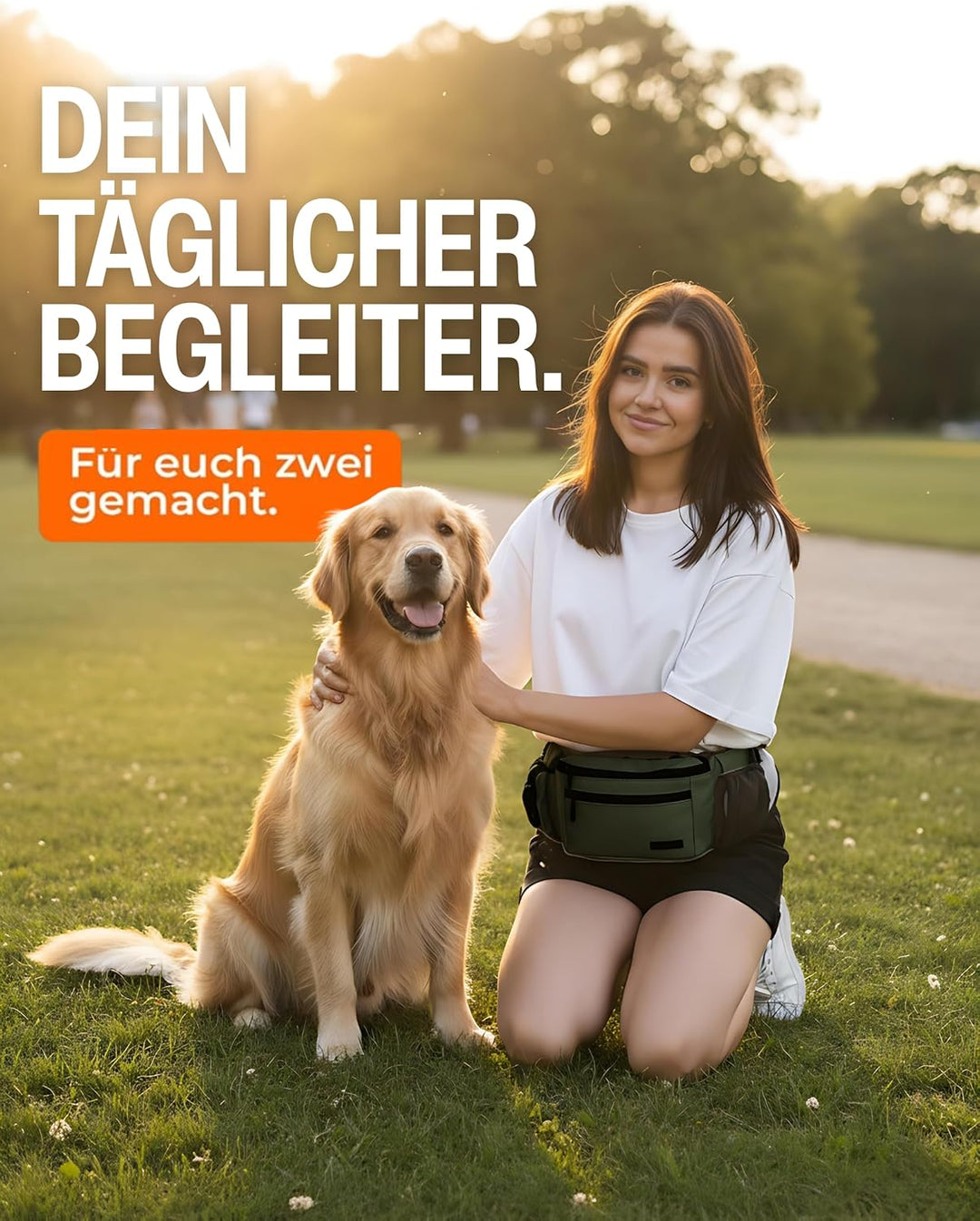 Gassi Tasche 'Atlas' - Premium Leckerlitasche für Hunde - Inkl. YKK® Zipper & Leinenhalterung - Bauc