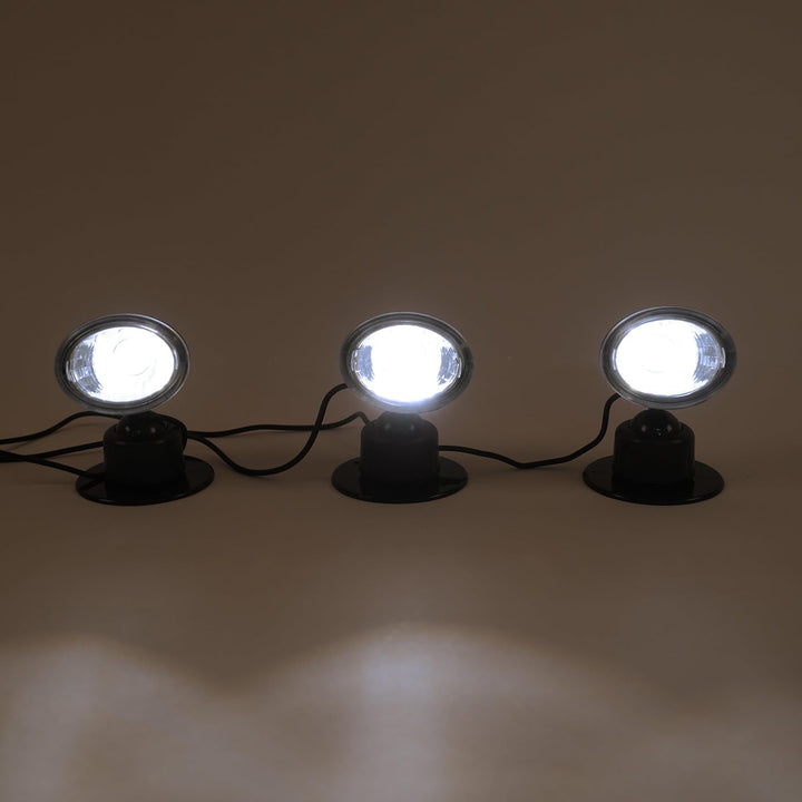 Esotec Solarstrahler Trio Pro 6500, 3er Set, Solarspotset, LiFePo4 Akku, Bodenleuchte, LED Teichbele