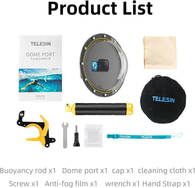 AFAITH Dome Port Kamera Zubehör für GoPro Hero 9 Hero 10 Black Hero 11 Black, Unterwasser 6" GoPro D