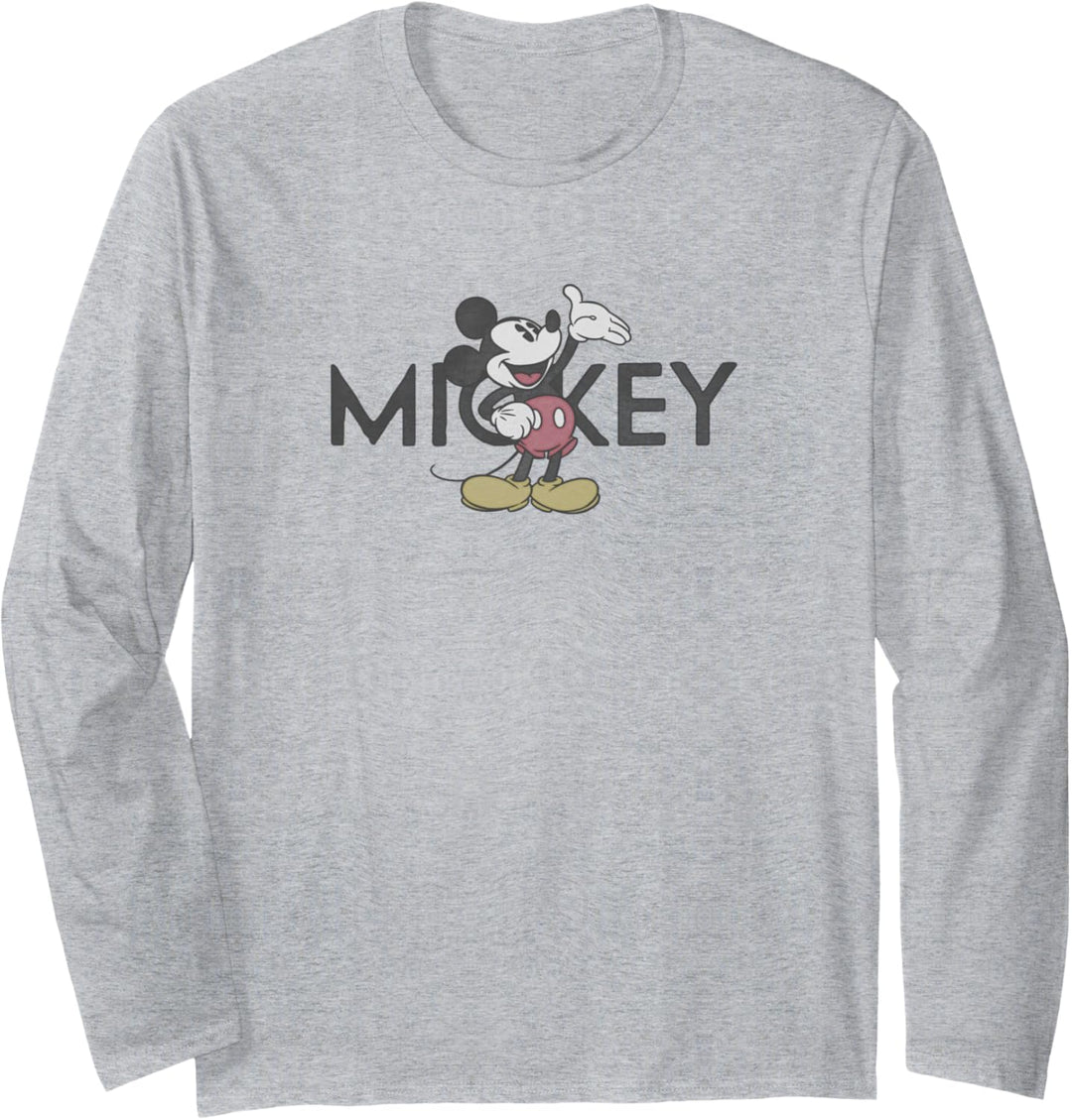 Disney Mickey And Friends Classic Mickey Text Langarmshirt