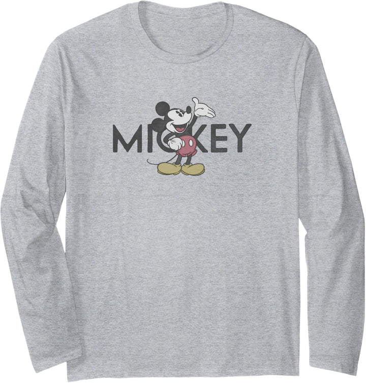 Disney Mickey And Friends Classic Mickey Text Langarmshirt