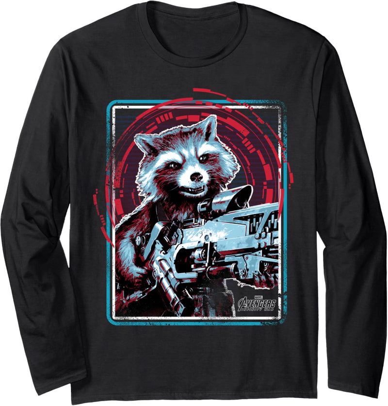 Marvel Infinity War Rocket Raccoon Digital Abstract Langarmshirt