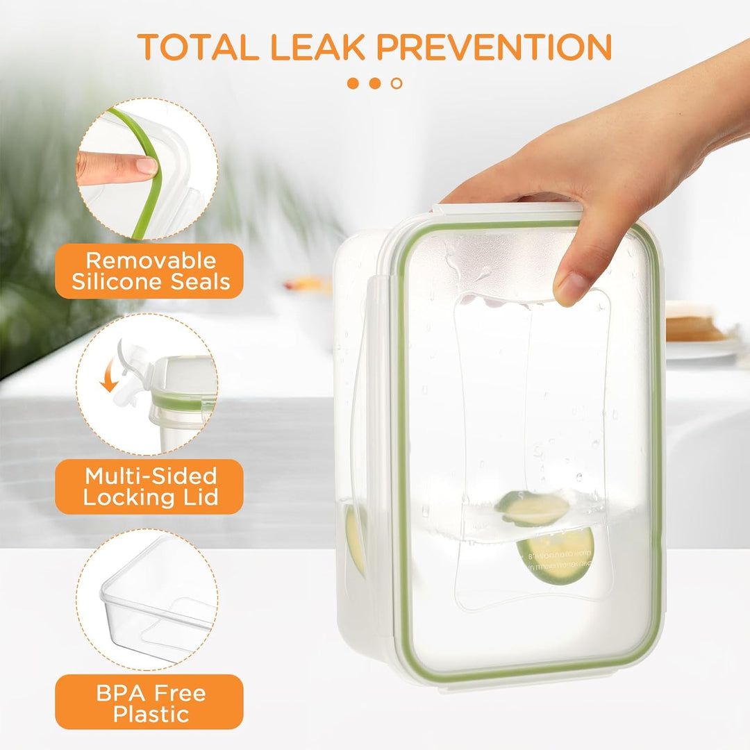 AiQInu Frischhaltedosen Mit Deckel 7PCS, BPA-Frei PP(3.8L+2.5L+1.5L+1L+0.5L+0.24L+0.12L) Plastik Vor