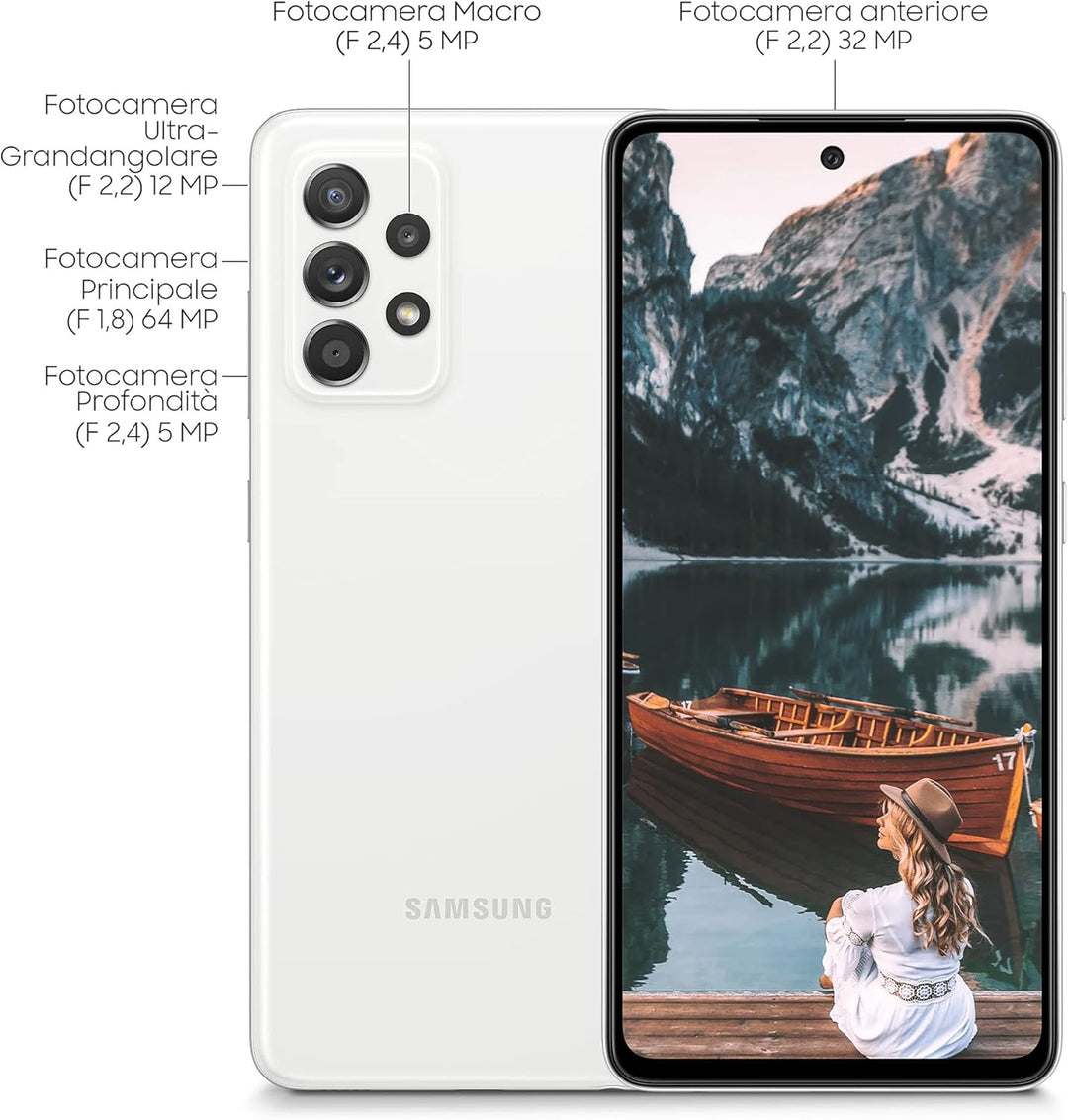 Samsung Galaxy A52s 5G Smartphone Dual-SIM Android Handy 6GB RAM 128GB Speicher Awesome White UK Ver
