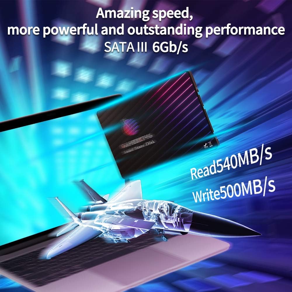 GamerKing SSD 2.5" SATA3 64 GB interne solid-State schijf voor Desktop-laptops SATA III 6 Gb/s 1 TB