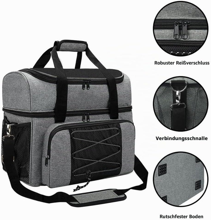 Pyatofly Bowlingtasche und gepolsterte Trennwand für Doppelball, 1 Paar Bowling
