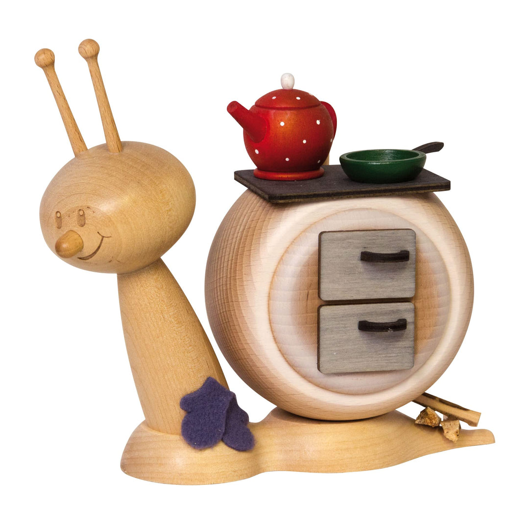 Kuhnert Drechslerei Rauchschnecke/Räucherfigur aus Holz - Sunny Ofenschnecke - Höhe: ca. 15cm - Made