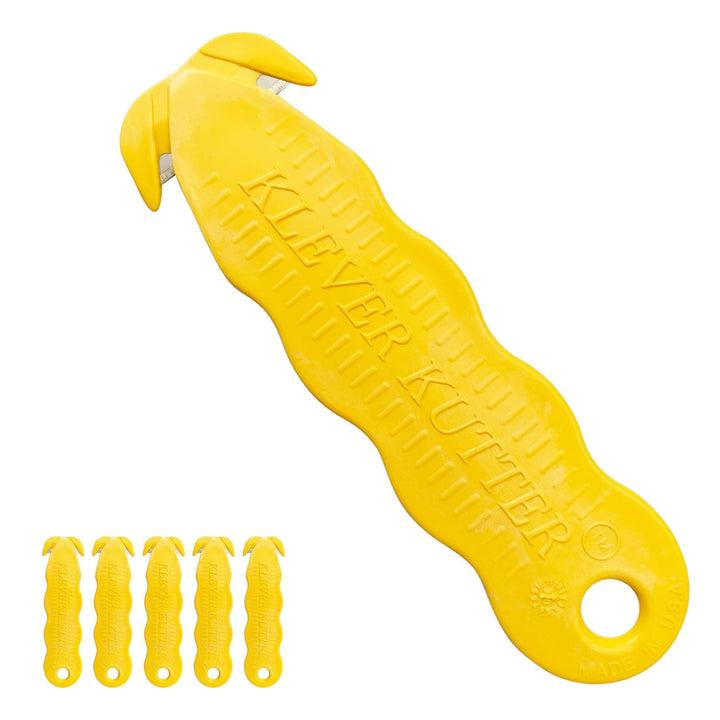 Klever Kutter KCJ-1Y Sicherheits-Boxenschneider, 5 Stück, gelb, Gelb