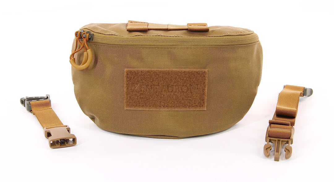 Zentauron Hüfttasche Modular 1,8 L Bauchtasche 2 Fächer MOLLE Abnehmbarer Gurt Tactical Gürteltasche
