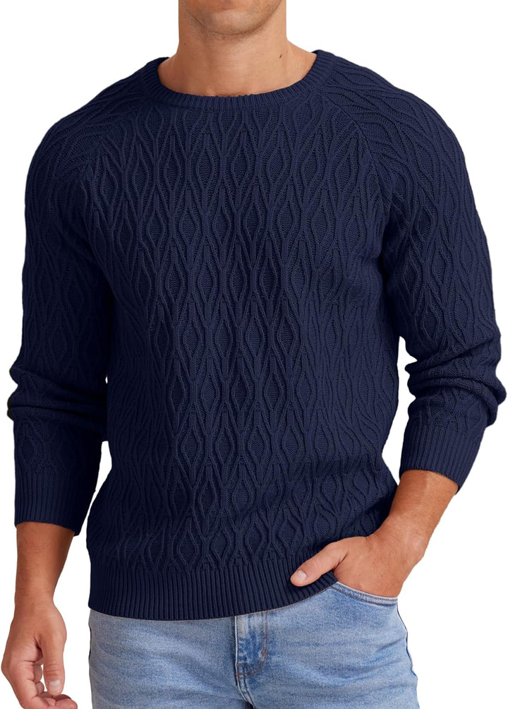 Sailwind Herren Strickpullover Zopfstrick Rundhalsausschnitt Warm Langarmpullover Herren Tops Winter