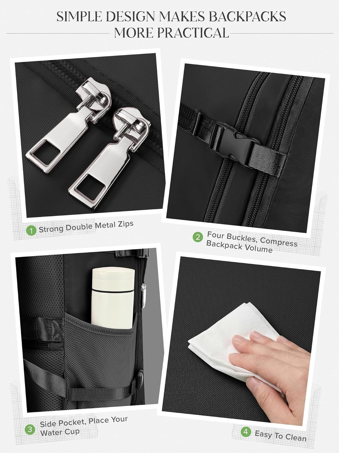 Hayayu für Ryanair Handgepäck 40x30x20 Klein Handgepäck Rucksack Flugzeug Reiserucksack mit Laptopfa
