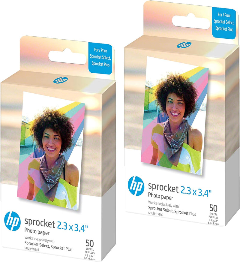 HP Sprocket 2,3 x 3,4 Premium Instant Zink Sticky Back Fotopapier (100 Blatt) kompatibel mit HP Spro