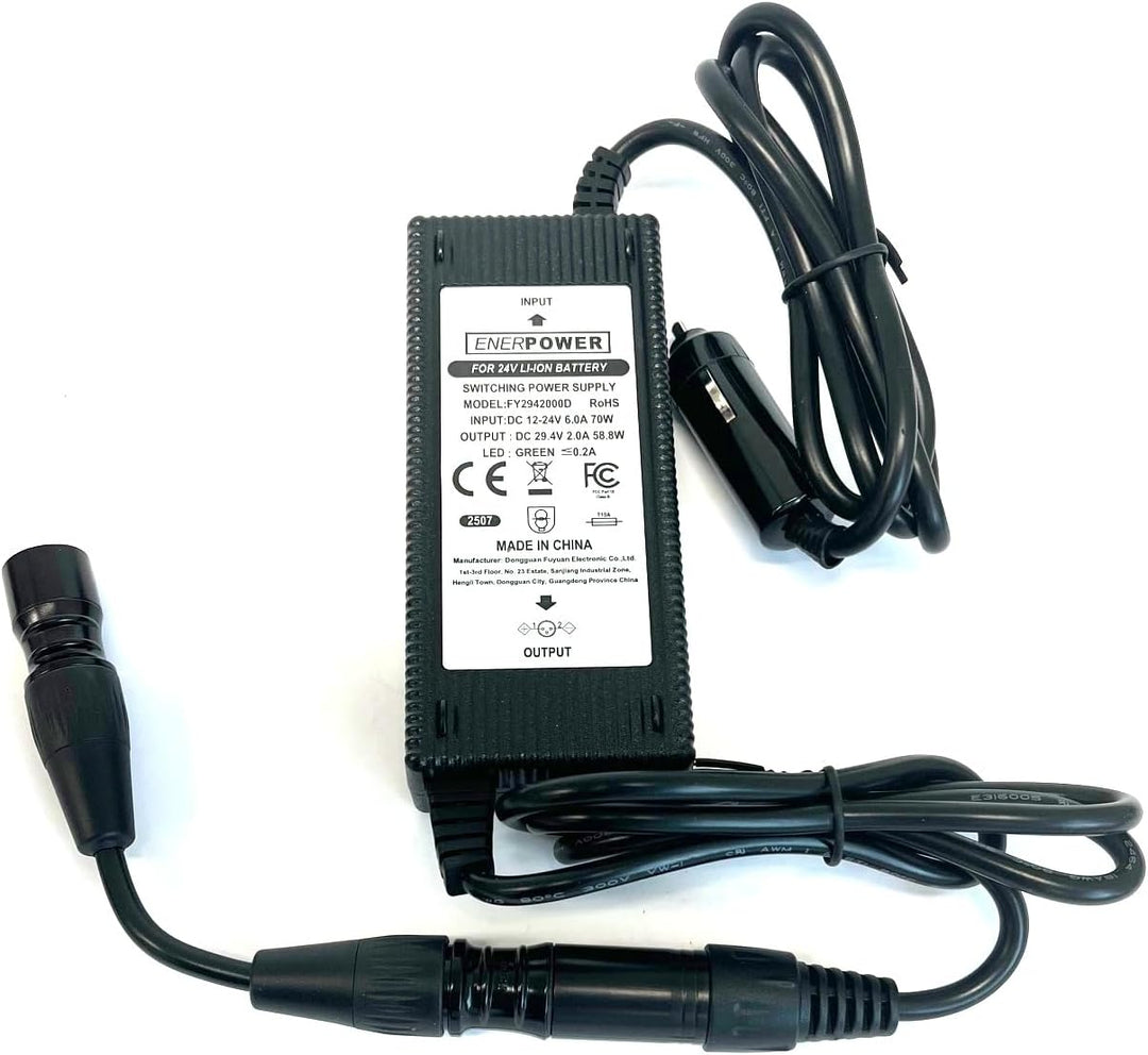 Enerpower DC-DC Kfz Ladegerät 12V-24V Li-Ion auf 29,4V 2A für Giant Twist Comfort, Elegance, Express