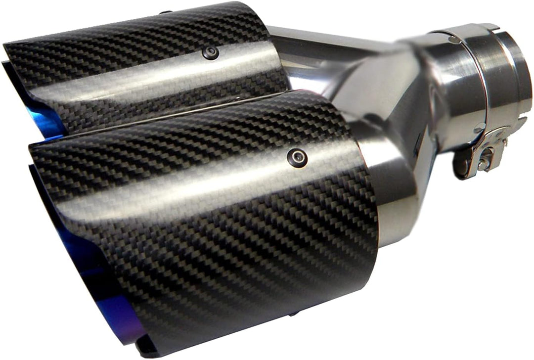 Krtopo 63mm Doppelschalldämpfer Spitze Carbon Auto Auspuffrohr Heckspitze Heckspitze Einlass 2,5" Au