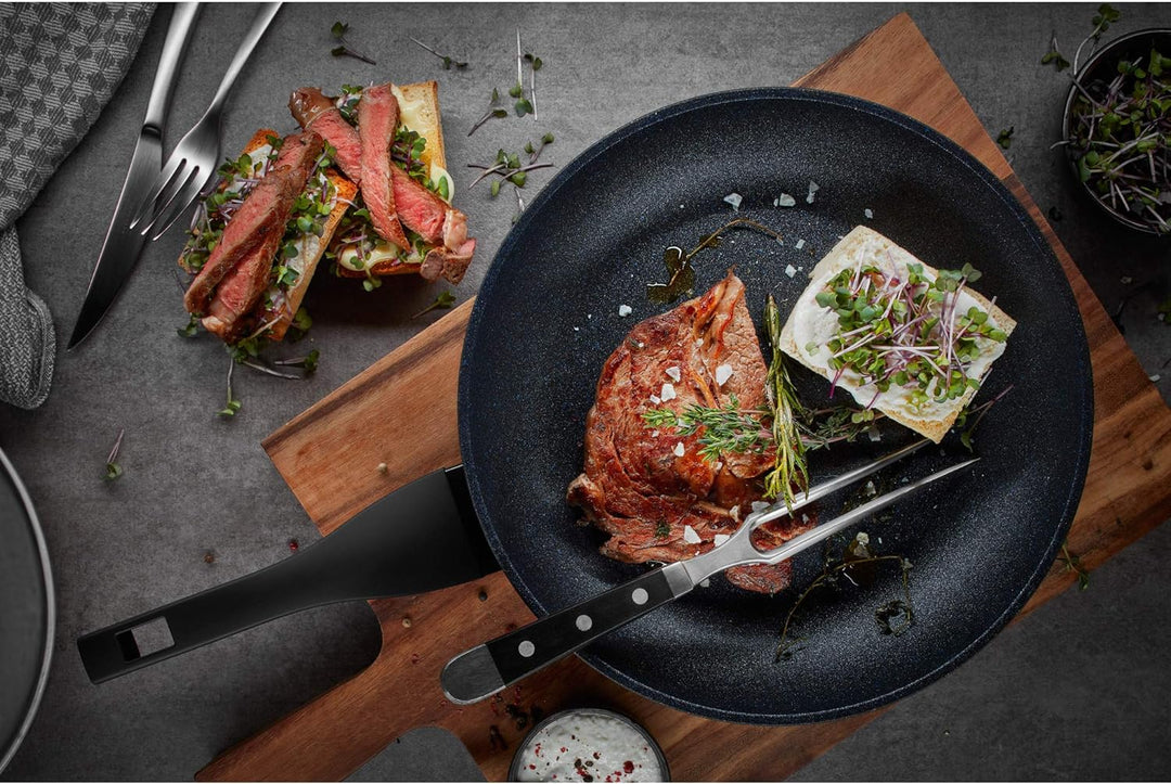 Berndes Bratpfanne Balance Enduro 24 cm, Induktion, Pfanne extrem kratzfest, Guss-Optik, antihaft-be