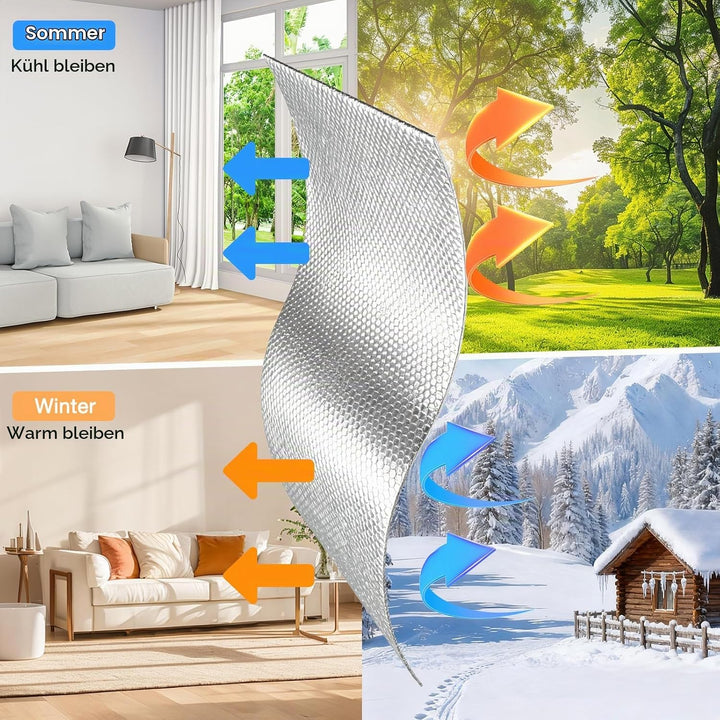 Isolierfolie Dämmfolie reflektierende Dämmfolie Aluminiumfolie Isolierfolie Fenster Wärmeschutz Luft