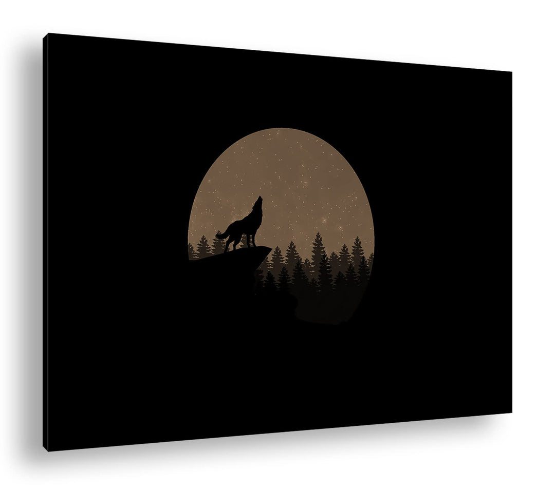 deyoli düsterer einsamer Wolf Format: 80x60 Effekt: Sepia als Leinwandbild, Motiv fertig gerahmt auf