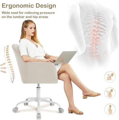 WOLTU Schreibtischstuhl, Bürostuhl ergonomisch, Homeoffice Stuhl höhenverstellbar, Schminkstuhl mit