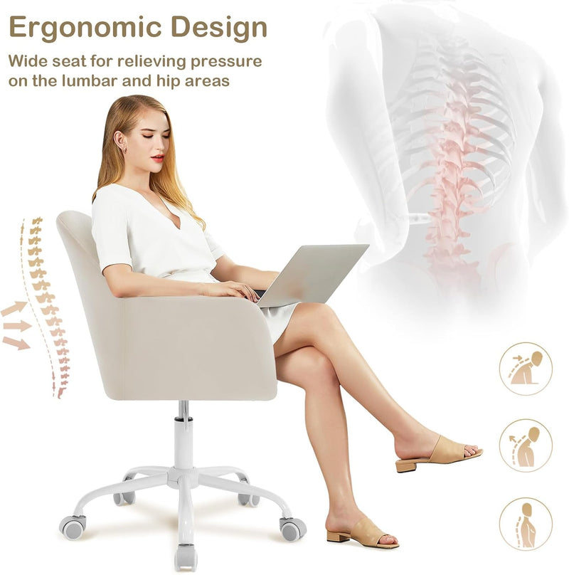 WOLTU Schreibtischstuhl, Bürostuhl ergonomisch, Homeoffice Stuhl höhenverstellbar, Schminkstuhl mit