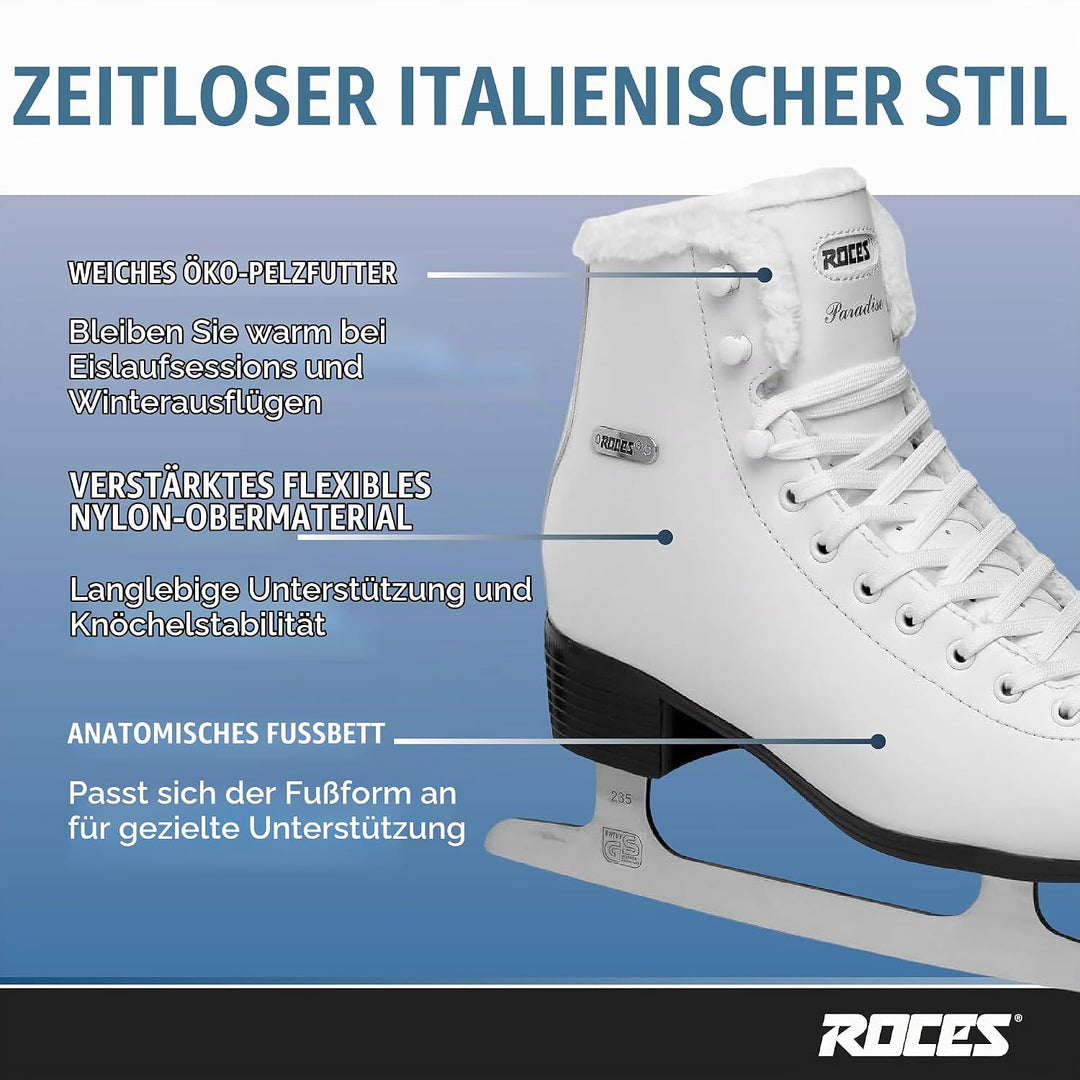 Roces Damen Paradise Eco-fur Freizeit-Schlittschuh 42 Weiss, 42 Weiss
