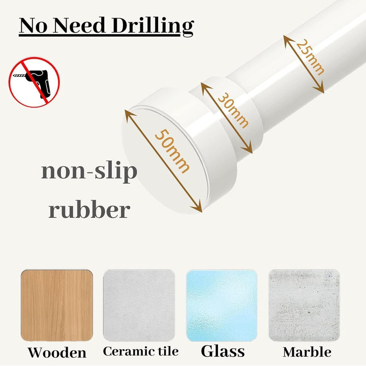 1 Stück Duschvorhangstange ohne Bohren Ausziehbar teleskopstange vorhang Edelstahl Duschvorhangstang