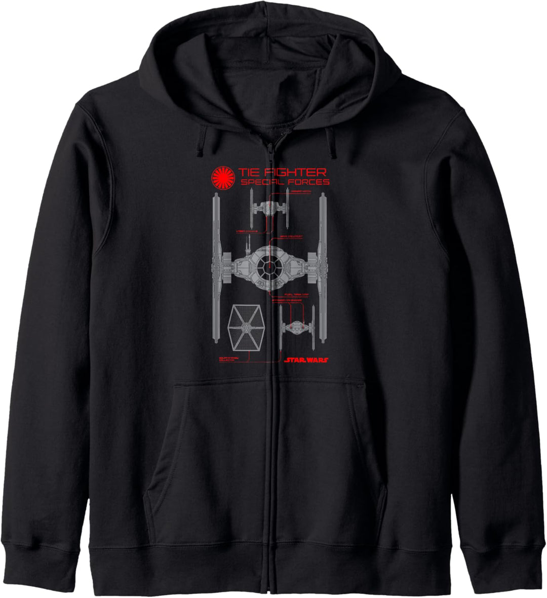 Star Wars The Force Awakens TIE Fighter Schematics Kapuzenjacke