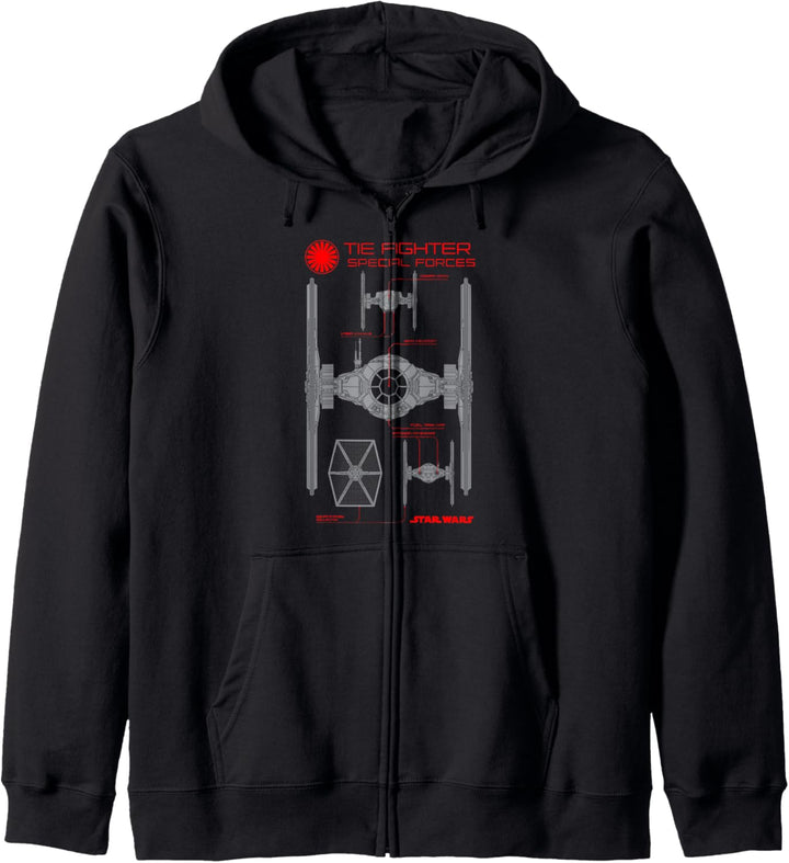 Star Wars The Force Awakens TIE Fighter Schematics Kapuzenjacke