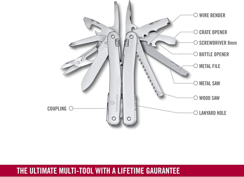 VICTORINOX Multifunktionswerkzeug Swiss Tool Spirit MX, 24 Funktionen, Swiss Made, Multitool mit Fes