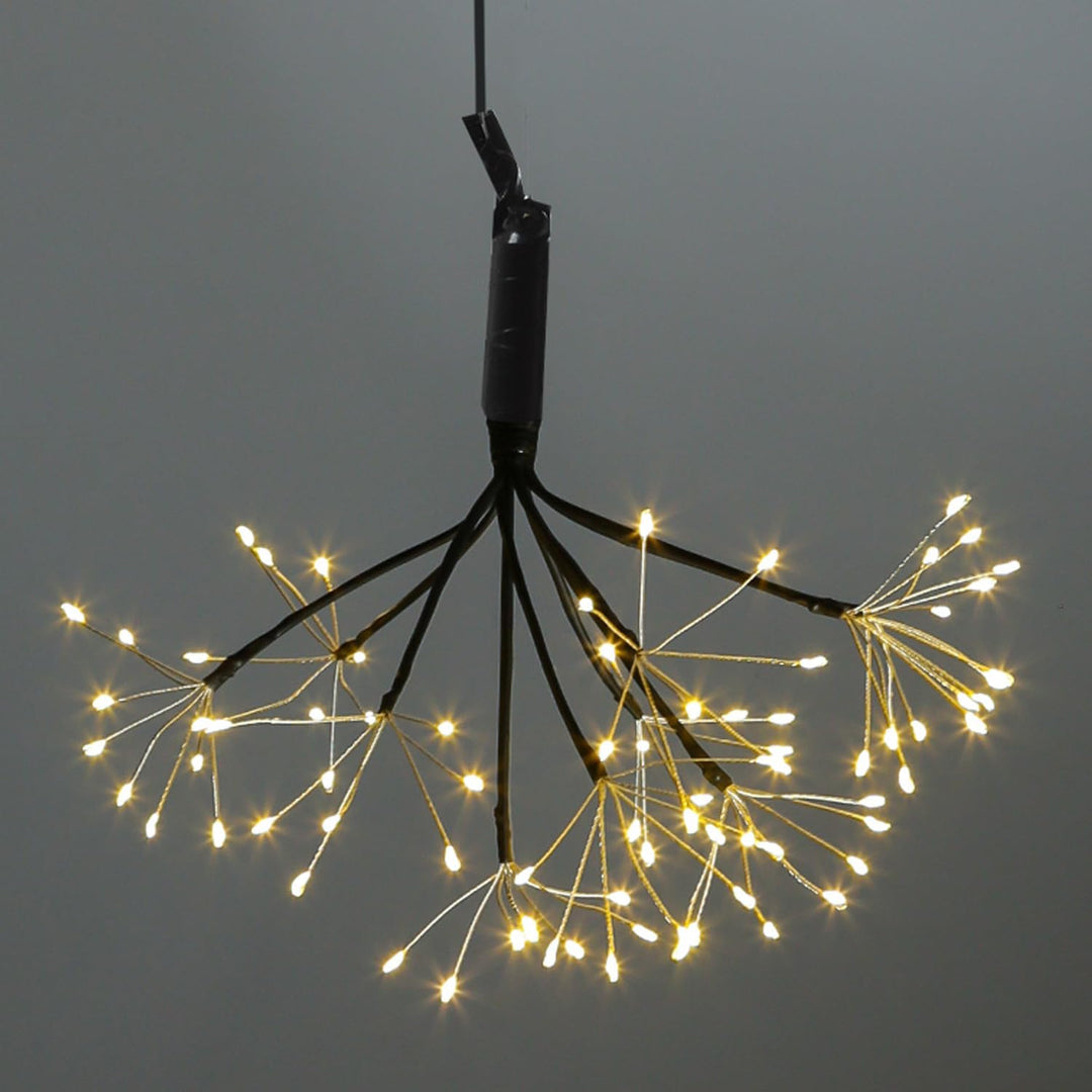 LED Feuerwerk Leuchte hängender Polarstern Pusteblume Firework 100 LED 25cm 8 Modi Fernbedienung für