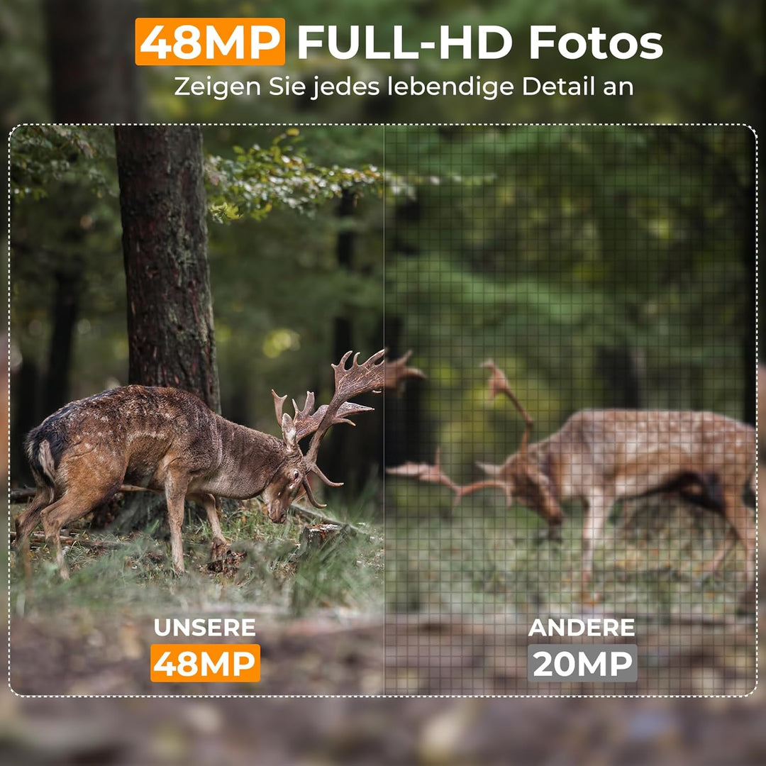 K&F Concept 48MP 4K WLAN Wildkamera handyübertragung, WiFi Wildkamera mit bewegungsmelder nachtsicht