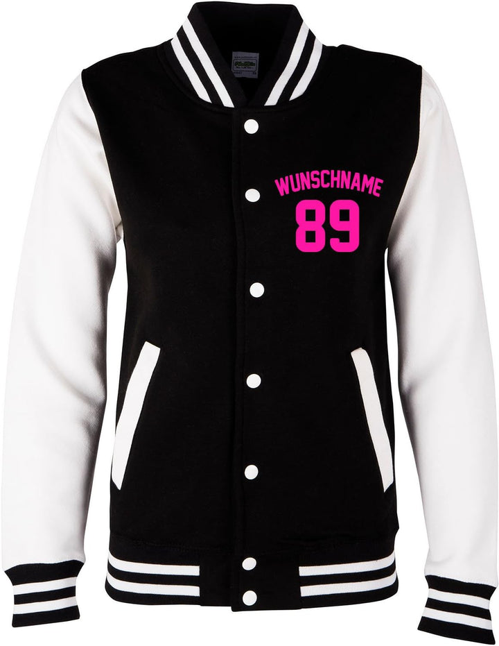 EZYshirt® Damen Herren Kinder College Jacke Athletic mit Wunschnamen und Wunschnummer | Baseball Jac