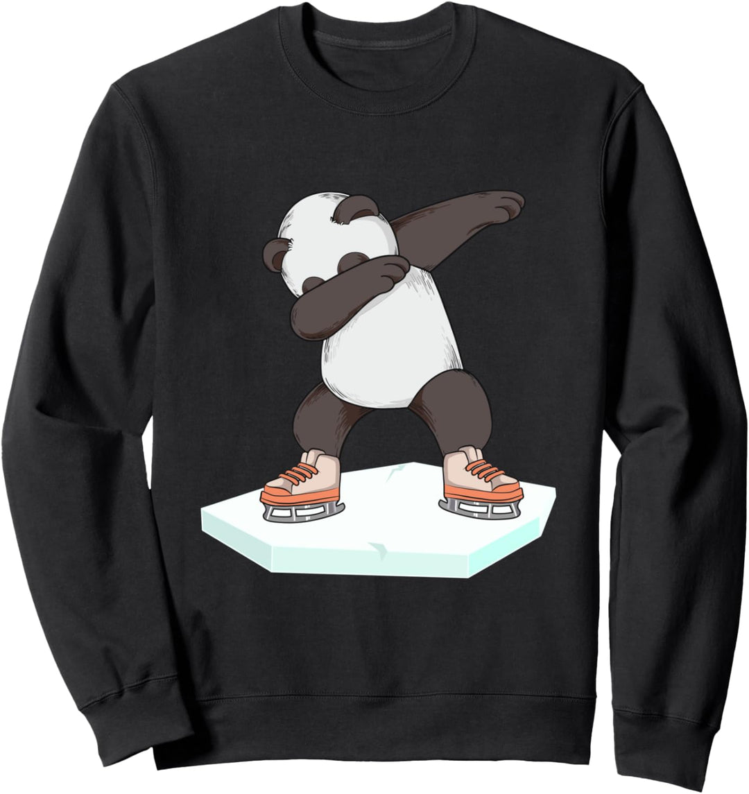 Eiskunstlauf Niedlicher dabbing Panda Eislaufschuh Sweatshirt