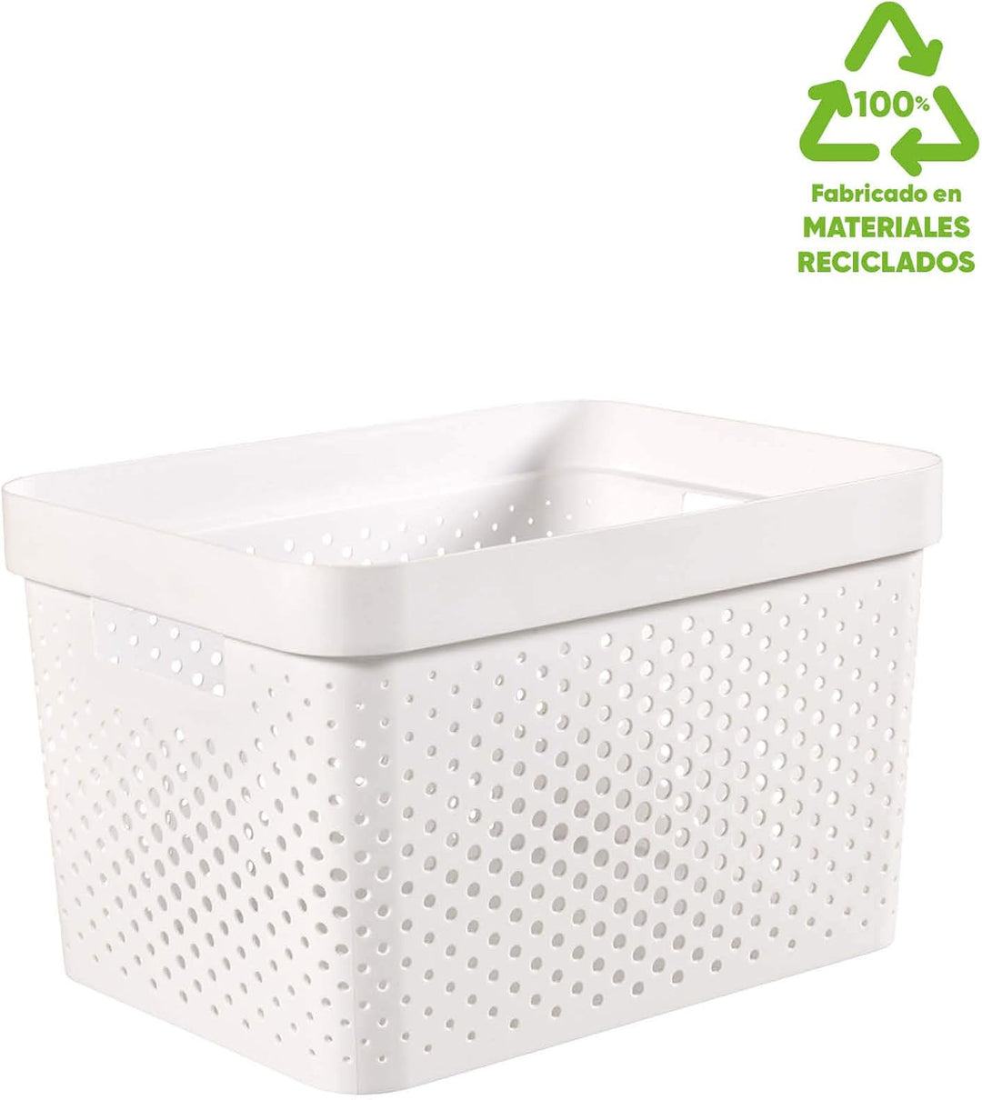 CURVER INFINITY RECYCLING Boxen mit Lochmuster 2x (11L+17L) und Deckel, weiss, Aufbewahrungsboxen, W
