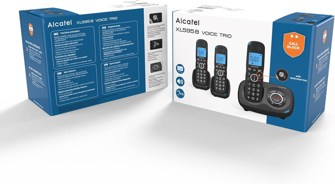 Alcatel XL595 Voice Trio schnurloses Grosstastentelefon mit DREI Mobilteilen und Anrufbeantworter ex