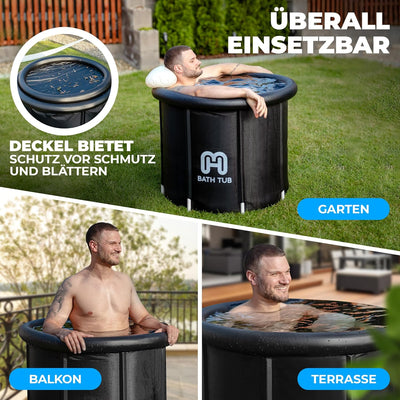NUIA Premium Eisbad 2.0 400L (80 cm Ø) L Komplettset, Kryotherapie Eis Bad für Sportler & Anfänger,