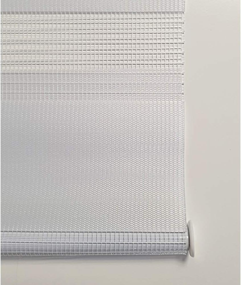 MADECOSTORE Rollo für Tag und Nacht, ohne Bohren, Weiss – 76 x 190 cm Weiss 72 x 190cm, Weiss 72 x 1