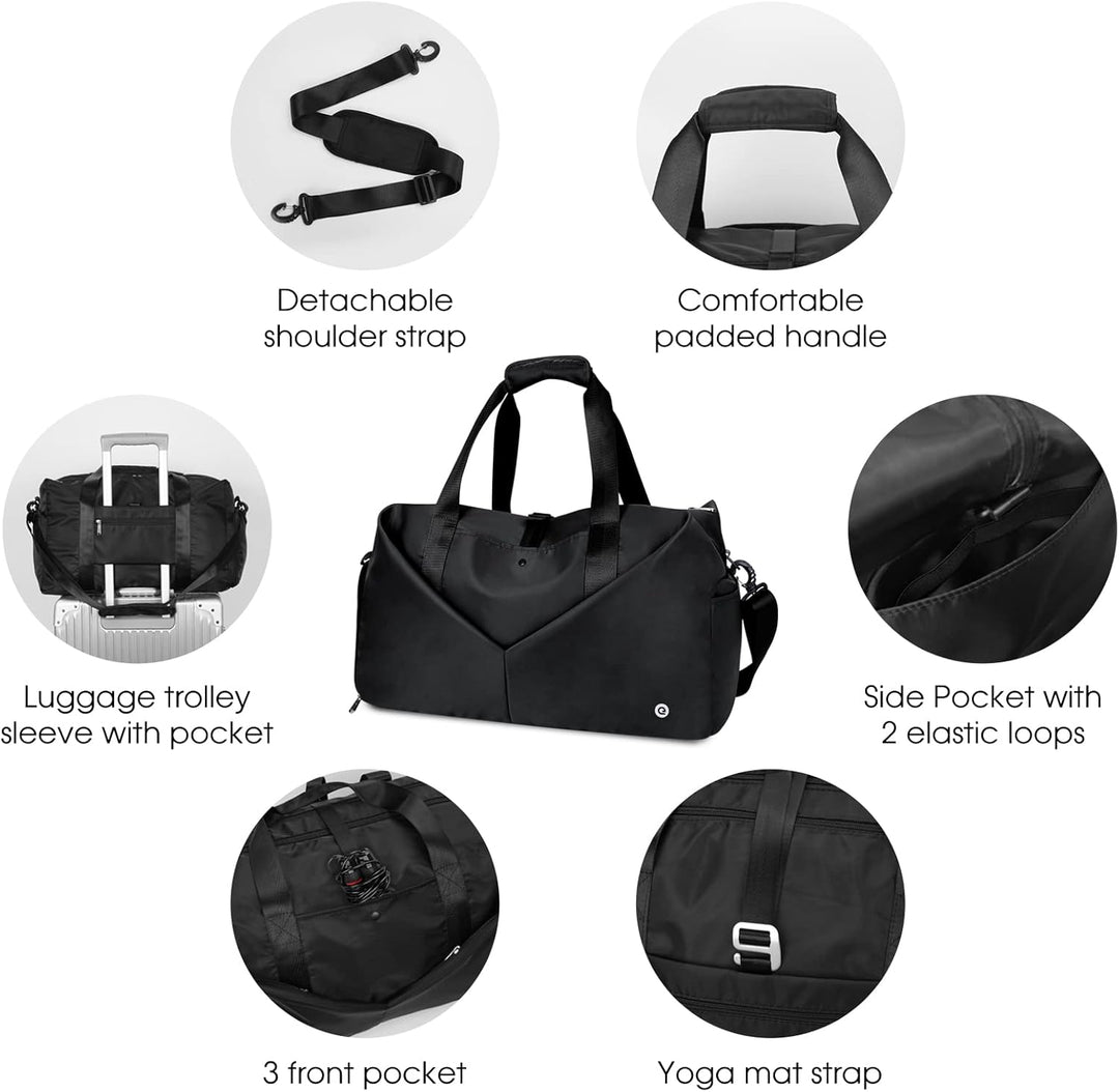 Ceneda Sporttaschen Klassische Reisetasche mit Schuhfach und Kulturtasche Sporttasche Damen Herren T