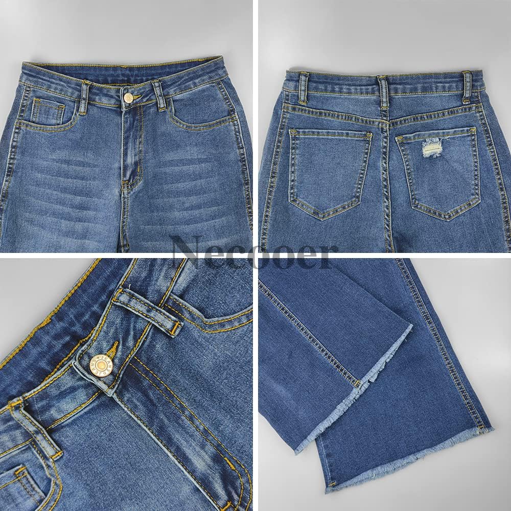 Necooer Skinny Jeans Für Damen Boyfriend-Jeans Mit Hoher Taille Und Lockerer Passform S C-blau, S C-