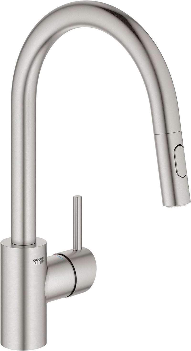 Grohe Concetto 32665DC3 Küchenarmatur, ausziehbar, Doppelstrahl, SuperSteel Infinity Finish Super St