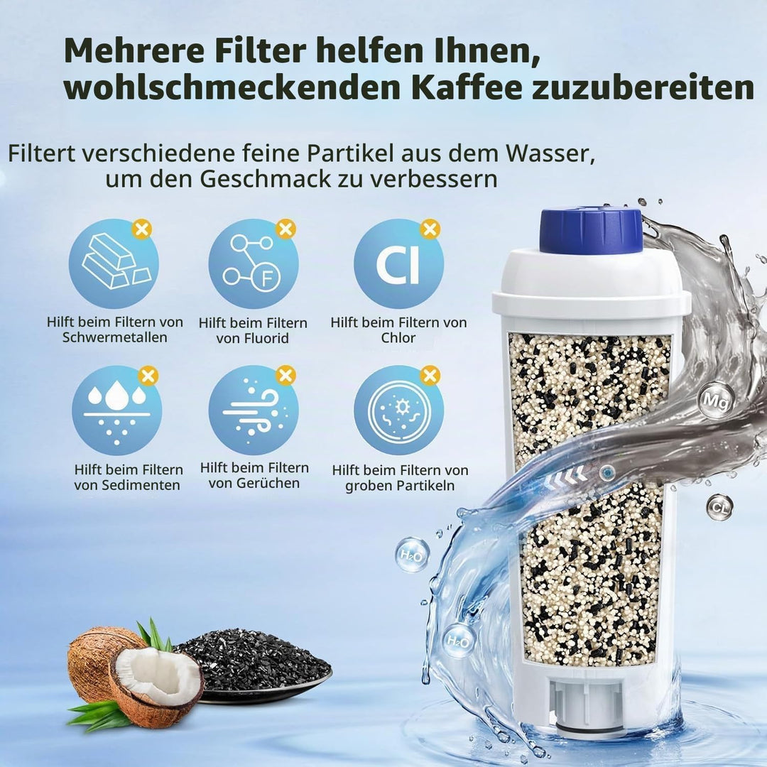 DLSC002 Water Filter for DeLonghi Coffee Machine, Water Filter Replacement Compatible with De&