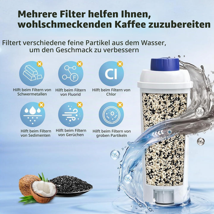 DLSC002 Water Filter for DeLonghi Coffee Machine, Water Filter Replacement Compatible with De&
